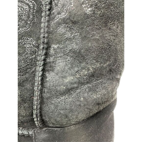 Abeo Whistler Black Paisley Sheepskin Boots Women’s Size 10 - Picture 9 of 9